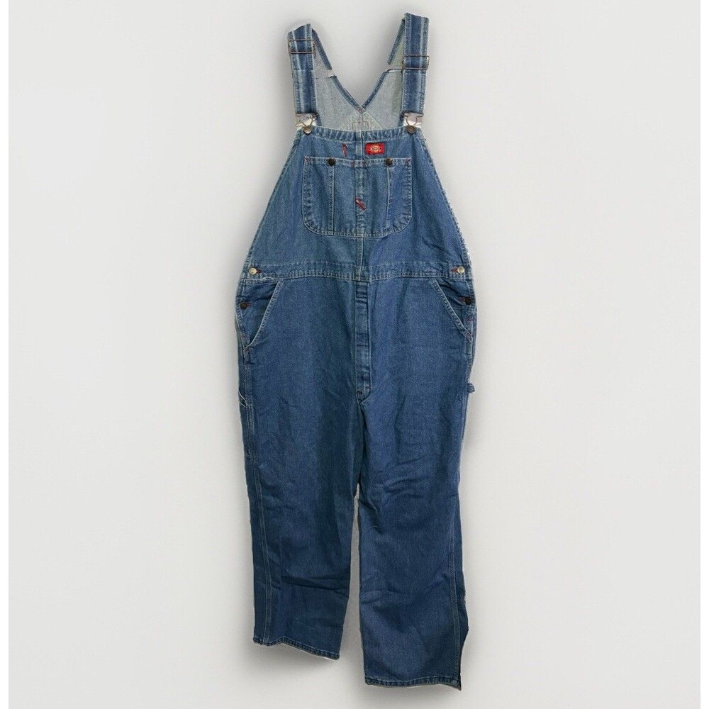 Dickies Men’s Denim Overalls Carpenter Work Blue Jeans 40 X 30 Utility